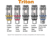 ASPIRE TRITON SS316 REPLACEMENT COILS - 5 PACK