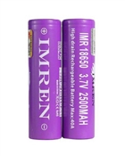 IMREN IMR 18650 40A 2500 MAH FLAT TOP BATTERY - 2 PACK