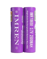 IMREN IMR 18650 40A 2500 MAH FLAT TOP BATTERY - 2 PACK