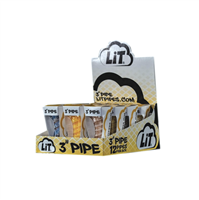 Lit Pipes 3" Glass Pipe - 12 Pack Display