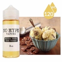 No Hype Butter Pecan Ice Cream 100ml E-Liquid bottle with creamy nutty dessert flavor