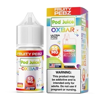 Pod x Oxbar Juice Salt Fruity Pebz Tobacco Free Nicotine E-Juice 30ml