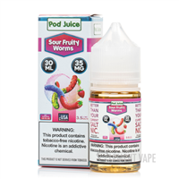 FREEZE Sour Fruity Worms by Pod Juice salts