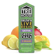 Green Crack Tre House Delta-8 Live Resin Disposable Vape