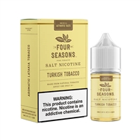 Turkish Tobacco Salt by Four Seasons 30ml nicotine salt e-liquid â€“ smooth rich Turkish tobacco flavor, made in USA